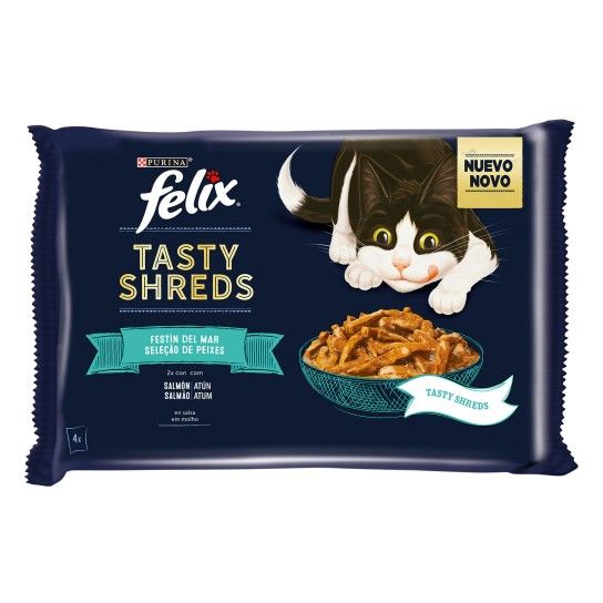 FELIX TASTY SHREDS PEIXE 4X80GR FELIX TASTY SHREDS PEIXE 4X80GR