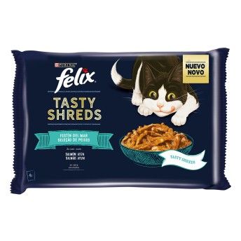 FELIX TASTY SHREDS PEIXE 4X80GR