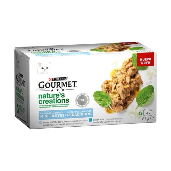 ALIMENTO GATO GOURMET NATURE PEIXE E ATUM 4X85GR ALIMENTO GATO GOURMET NATURE PEIXE E ATUM 4X85GR