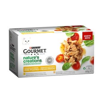ALIMENTO GATO GOURMET NATURE FRANGO E PER� 4X85GR