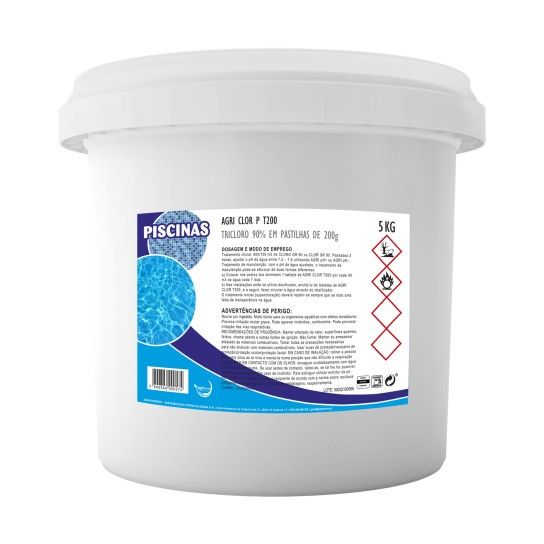 TRATAMENTO CLORO PASTILHAS T200 5KG TRATAMENTO CLORO PASTILHAS T200 5KG