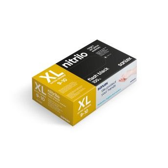 LUVA NITRIL DESCART�VEL RES PRETO 100UN - XL