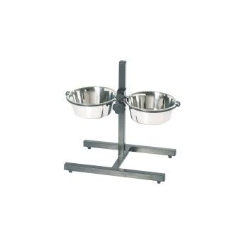 COMEDOURO INOX DUPLO AJUST�VEL 2X750ML