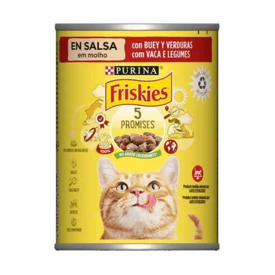 FRISKIES H�MIDO GATO MOLHO VACA/ VEGETAIS 400GR