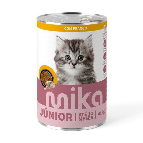 ALIMENTO H�MIDO GATO MIKA FRANGO JUNIOR 415GR