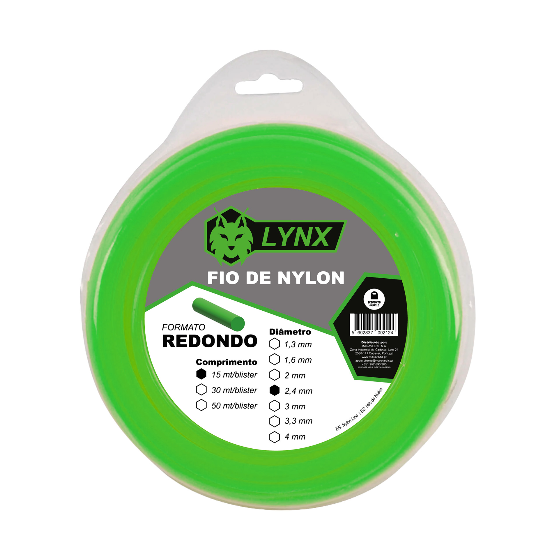 FIO NYLON REDONDO 2,4MM 15M LYNX FIO NYLON REDONDO 2,4MM 15M LYNX