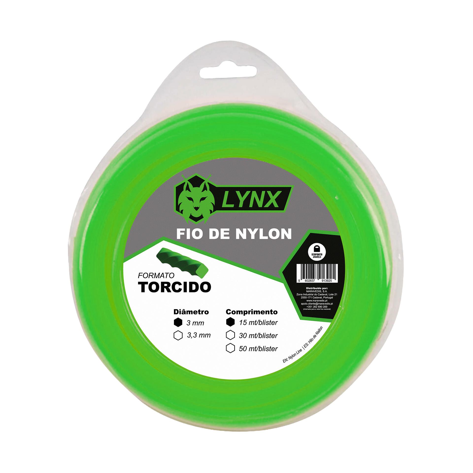 FIO NYLON HELIC 3MM 15M LYNX FIO NYLON HELIC 3MM 15M LYNX