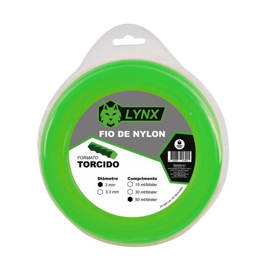 FIO NYLON HELIC 3MM 50M LYNX FIO NYLON HELIC 3MM 50M LYNX