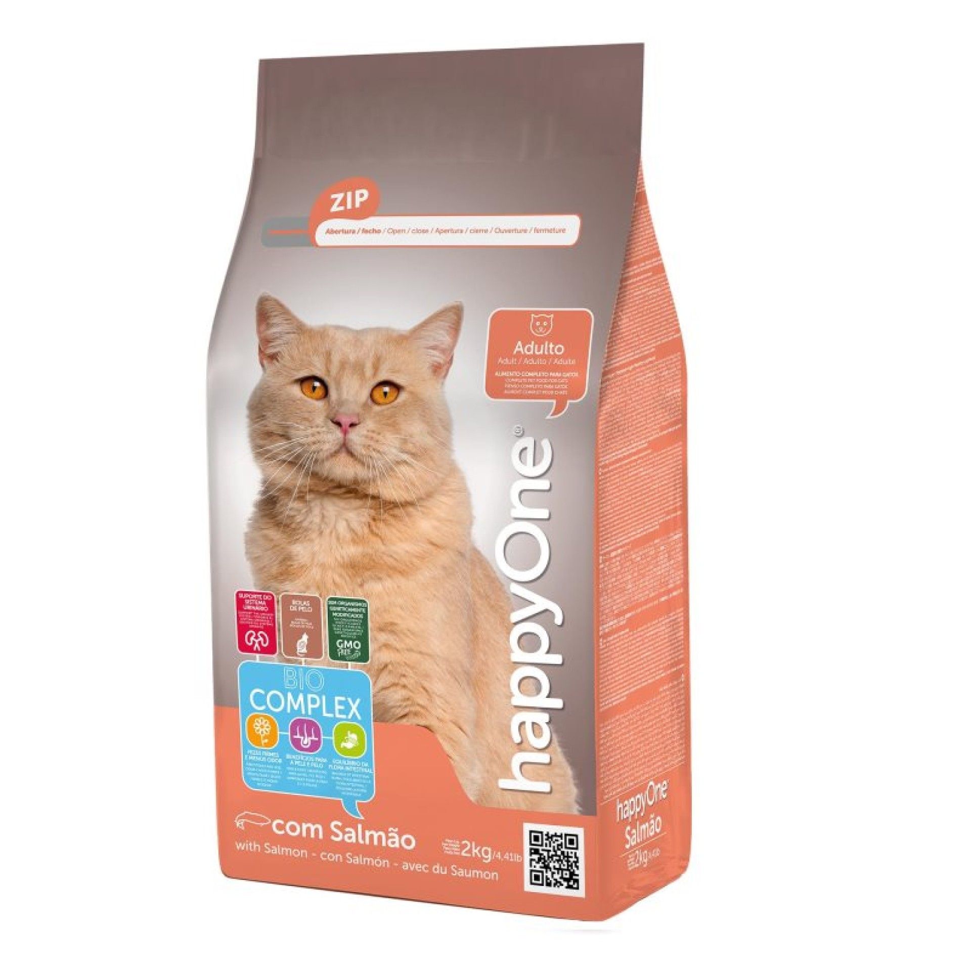 ALIMENTO SECO GATO SALMÃO/BOLA HAPPYONE 2KG ALIMENTO SECO GATO SALMÃO/BOLA HAPPYONE 2KG