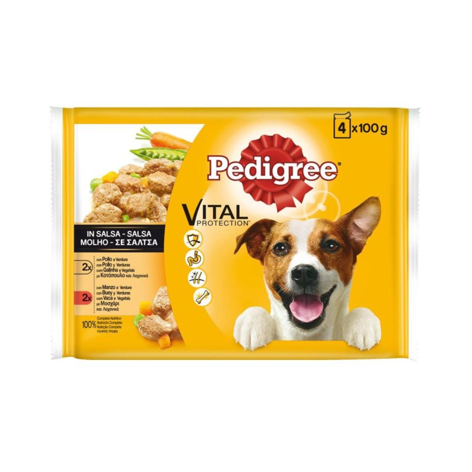 SNACK C�O PEDIGREE SAQUETAS VACA 4X100GR