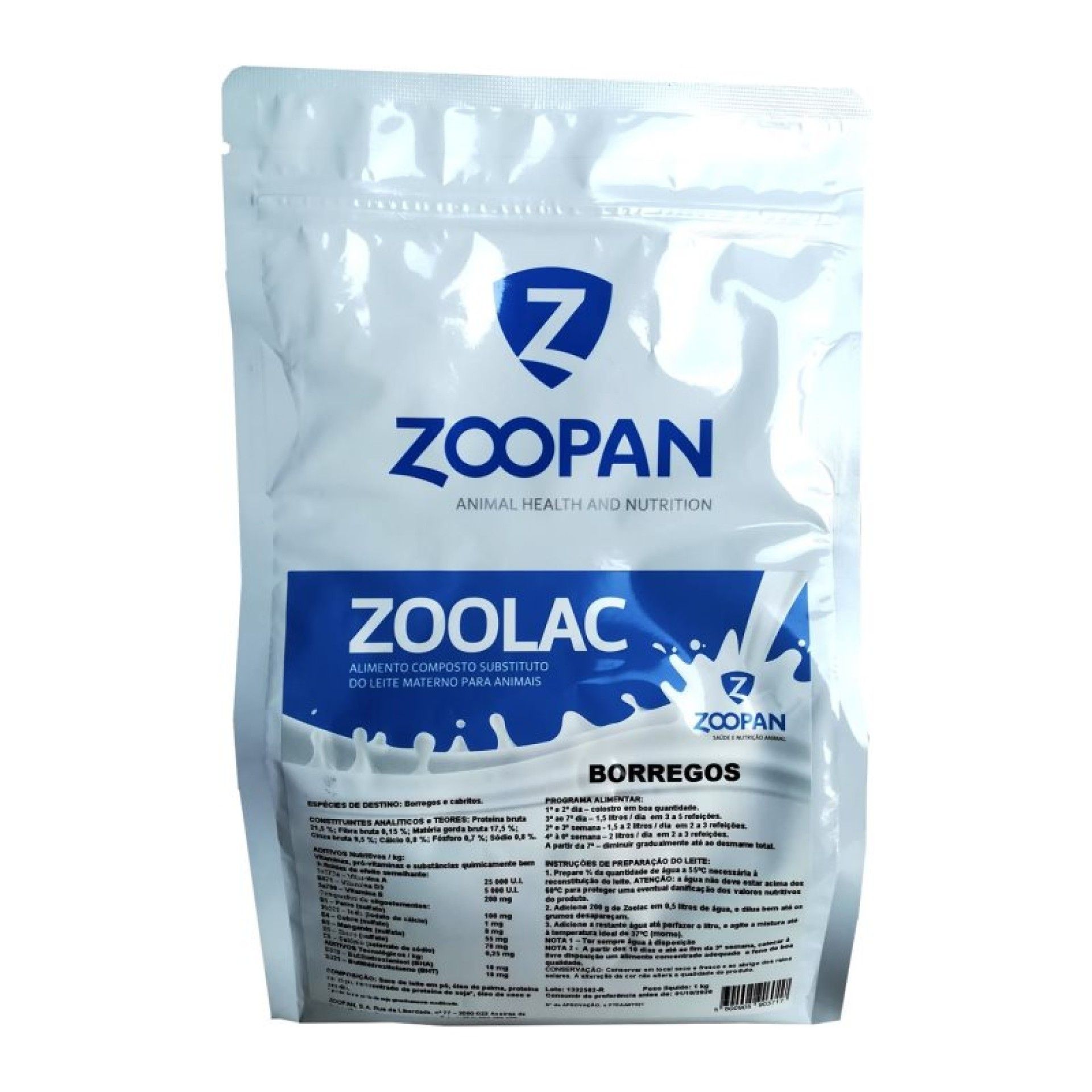 LEITE SUBST BORREGO ZOOLAC 1KG LEITE SUBST BORREGO ZOOLAC 1KG