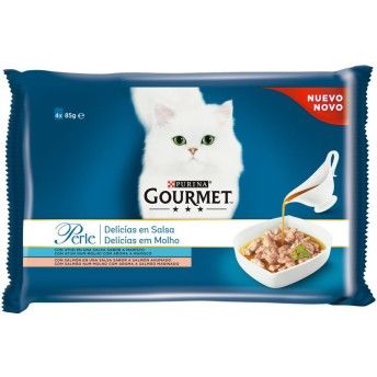 ALIMENTO GATO GOURMET PERLE MOLHO PEIXE 4X85GR