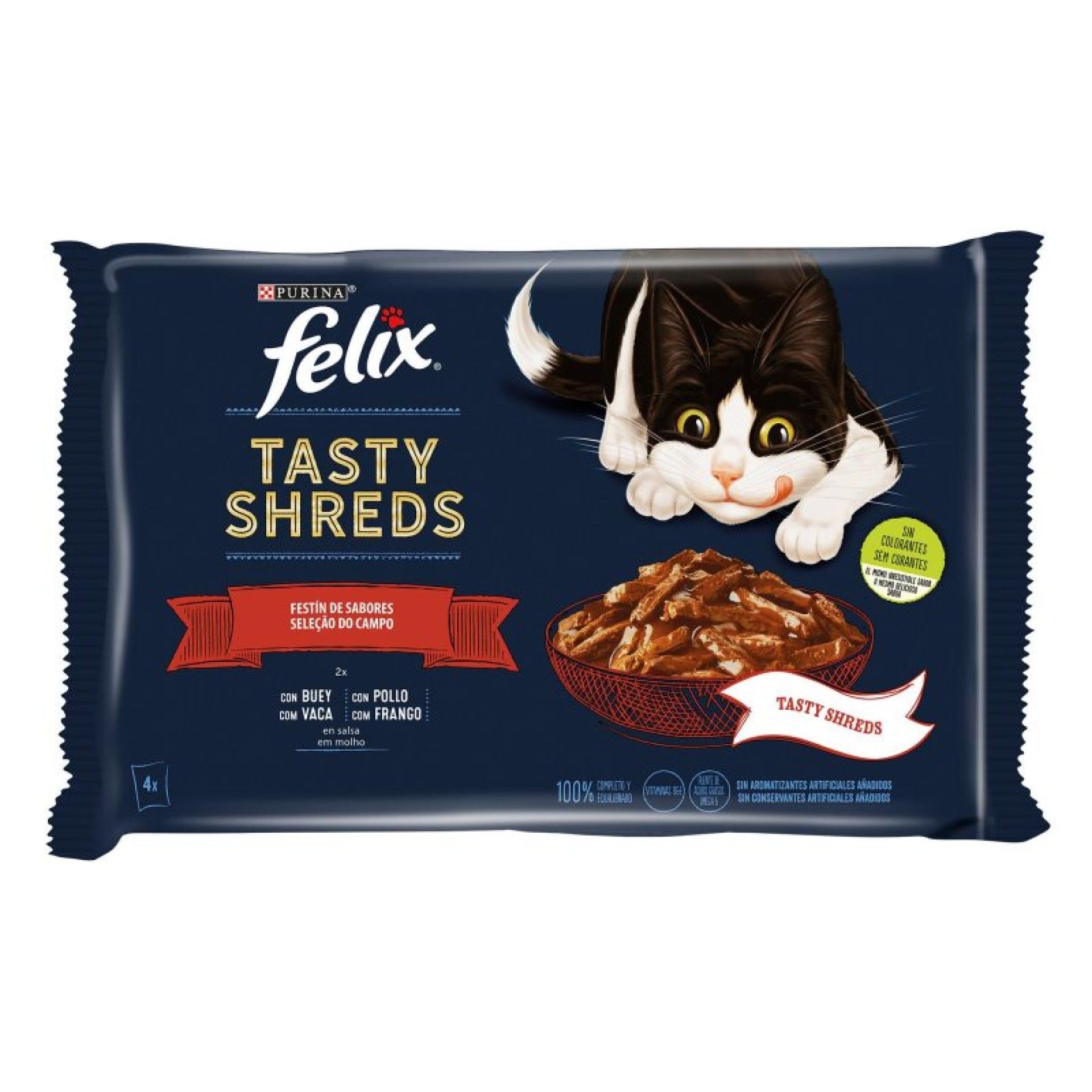 FELIX TASTY SHREDS CARNE 4X80GR FELIX TASTY SHREDS CARNE 4X80GR
