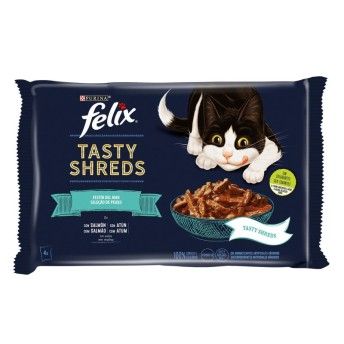 FELIX TASTY SHREDS PEIXE 4X80GR FELIX TASTY SHREDS PEIXE 4X80GR