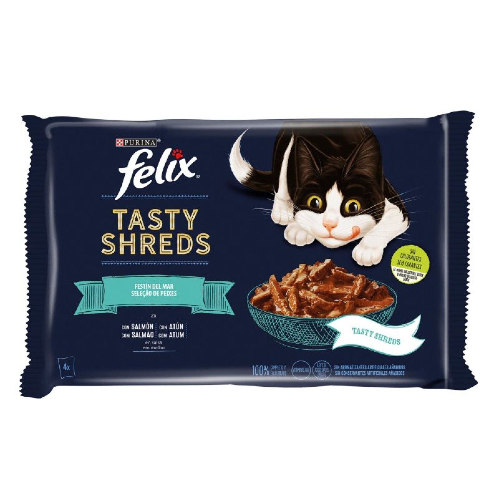 FELIX TASTY SHREDS PEIXE 4X80GR