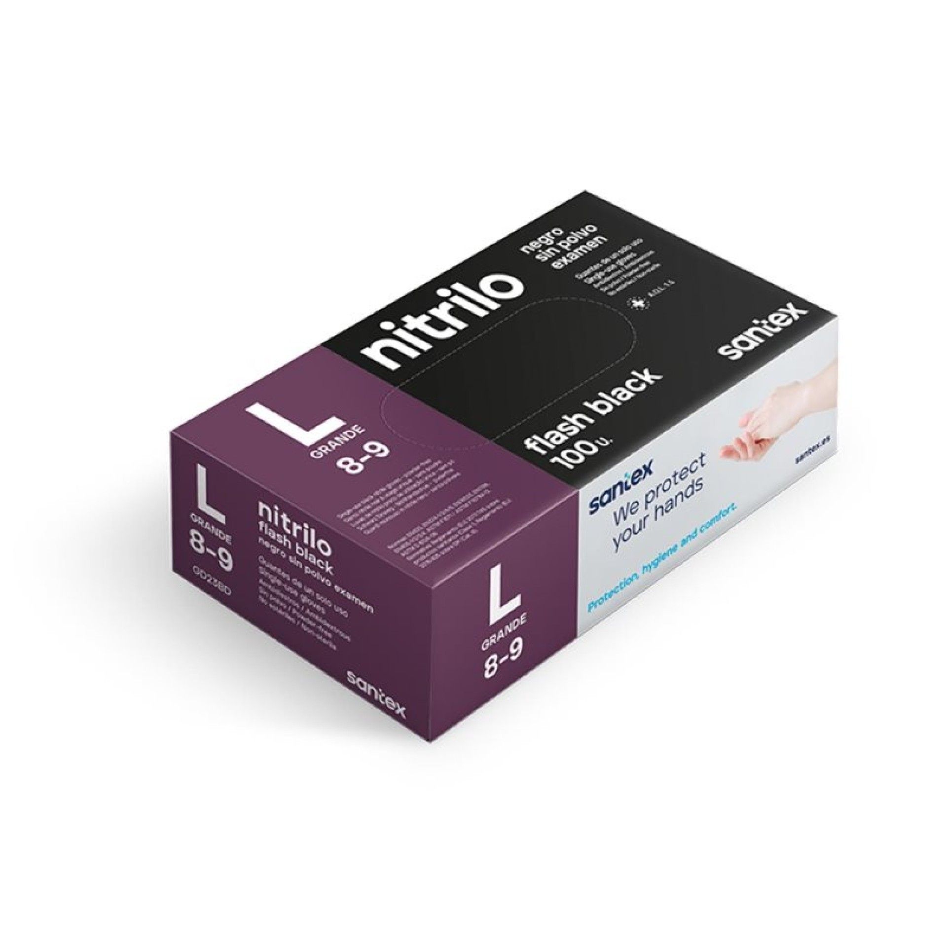 LUVA NITRIL DESCARTÁVEL RES PRETO 100UN - L LUVA NITRIL DESCARTÁVEL RES PRETO 100UN - L