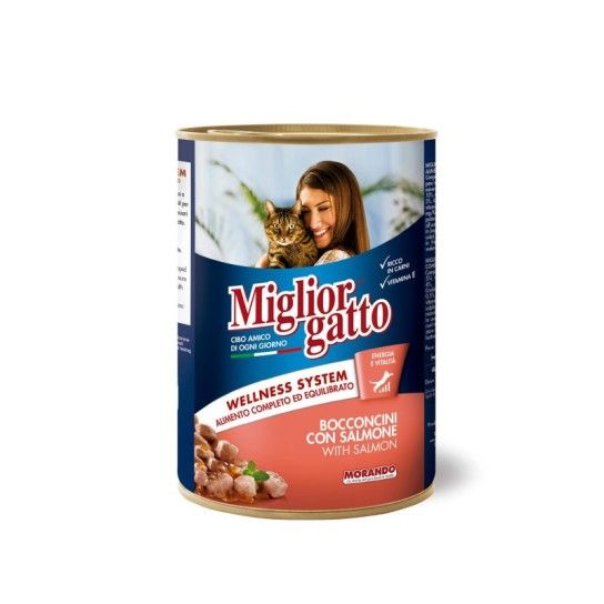 MIGLIOR GATO HÚMIDO PEDAÇOS SALMÃO 405GR MIGLIOR GATO HÚMIDO PEDAÇOS SALMÃO 405GR