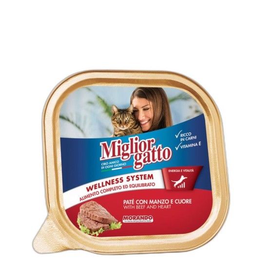 MIGLIOR GATO HÚMIDO VACA E CORAÇÃO 100GR MIGLIOR GATO HÚMIDO VACA E CORAÇÃO 100GR