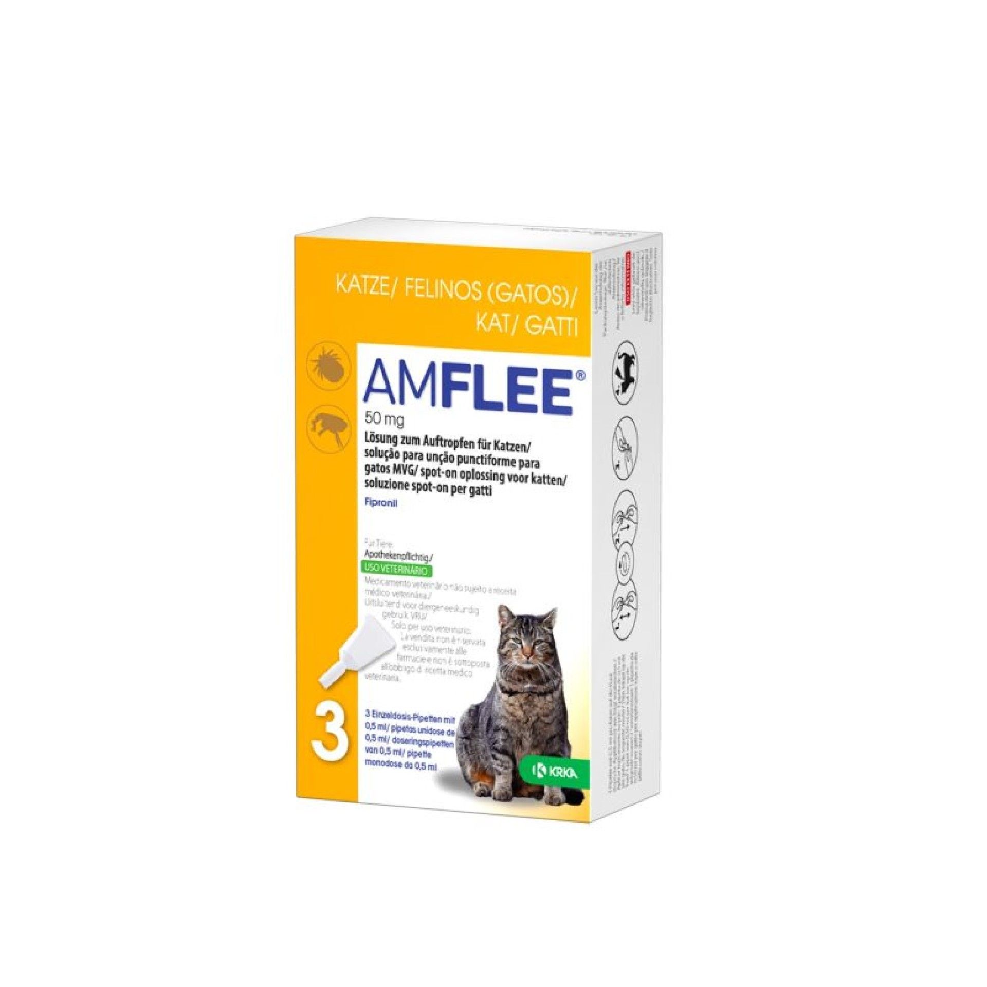 AMFLEE SPOT ON GATO 50MG 3 PIPETAS
