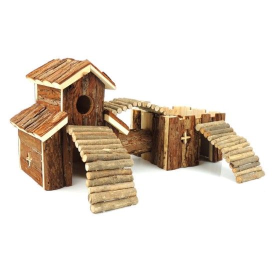 CASA DUPLA MADEIRA C/PONTA 46X17X23CM