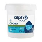 TRATAMENTO CLORO 5 AÇÕES T250G 25KG ALPHAPOOL TRATAMENTO CLORO 5 AÇÕES T250G 25KG ALPHAPOOL