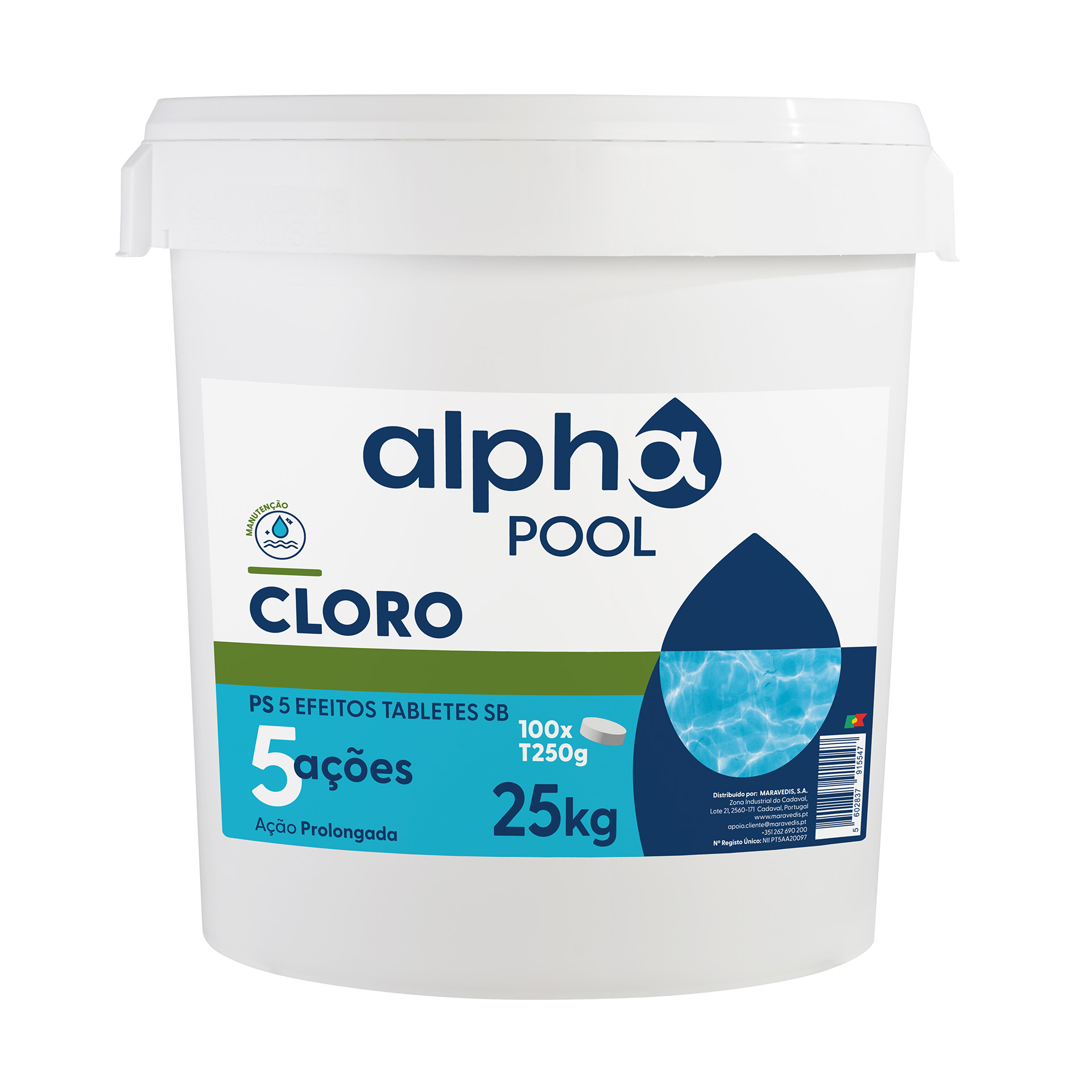 TRATAMENTO CLORO 5 AÇÕES T250G 25KG ALPHAPOOL TRATAMENTO CLORO 5 AÇÕES T250G 25KG ALPHAPOOL