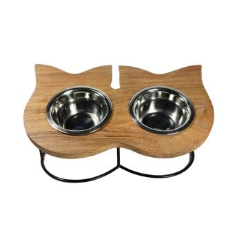 COMEDOURO ELEVADO GATO WOODN 180ML COMEDOURO ELEVADO GATO WOODN 180ML