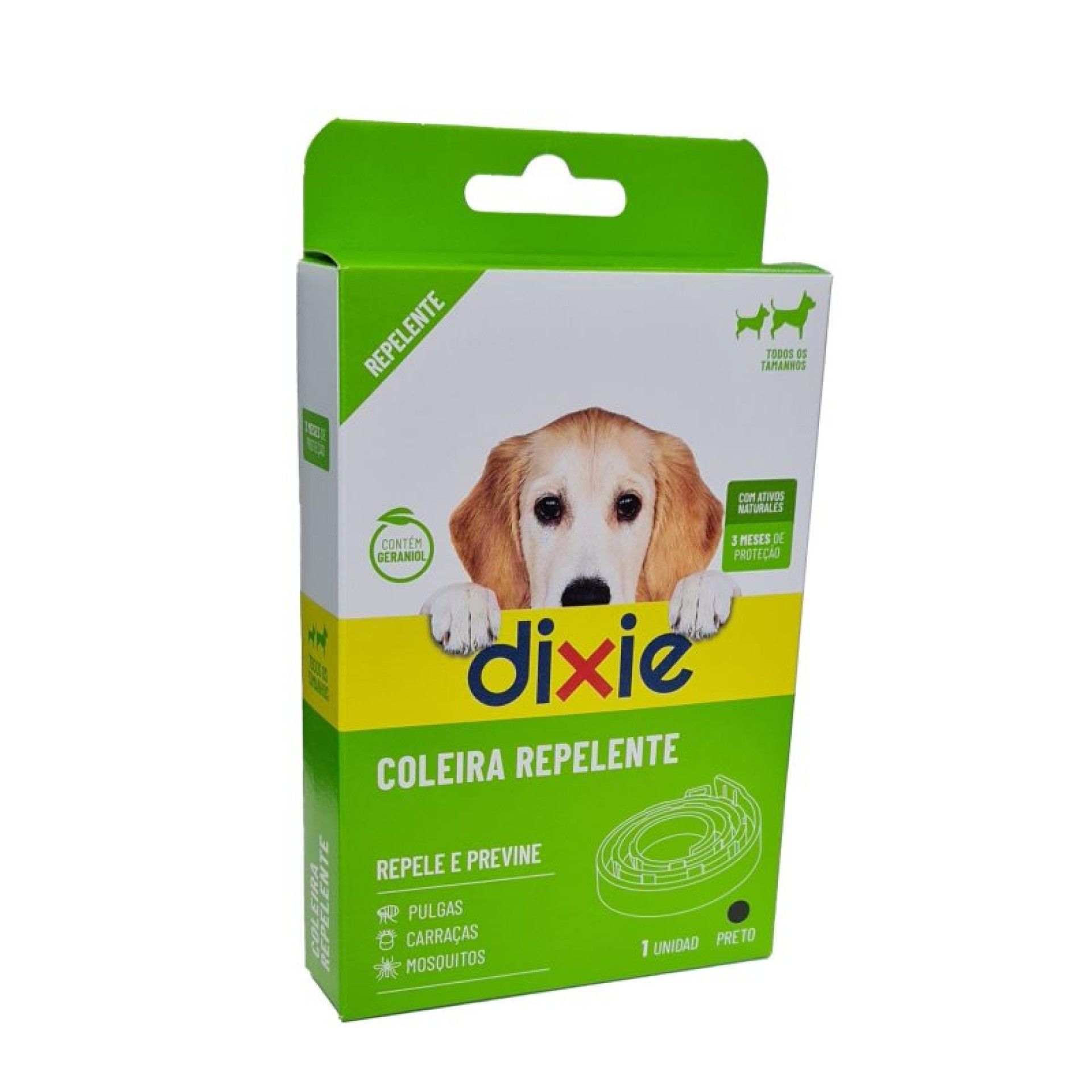 DIXIE COLEIRA NATURAL CÃO 58CM PRETO DIXIE COLEIRA NATURAL CÃO 58CM PRETO