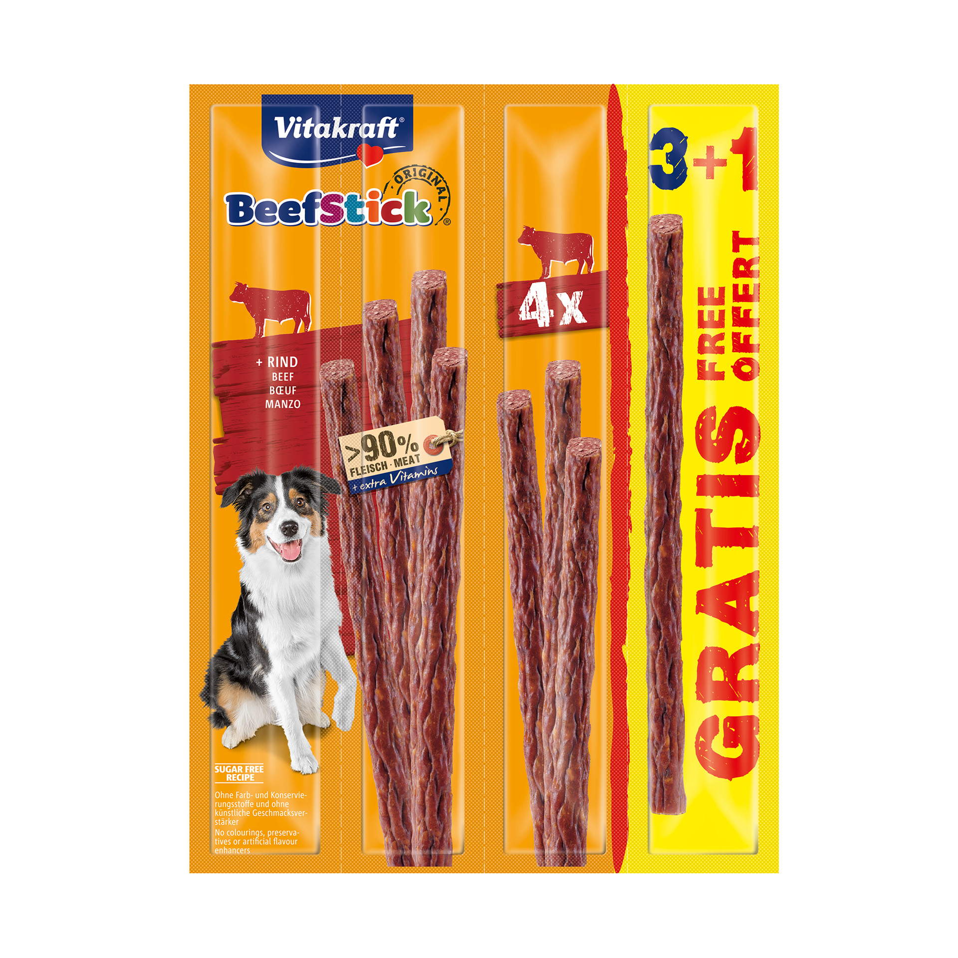 SNACK C�O BEEF STICK VACA 3+1UN GR�TIS