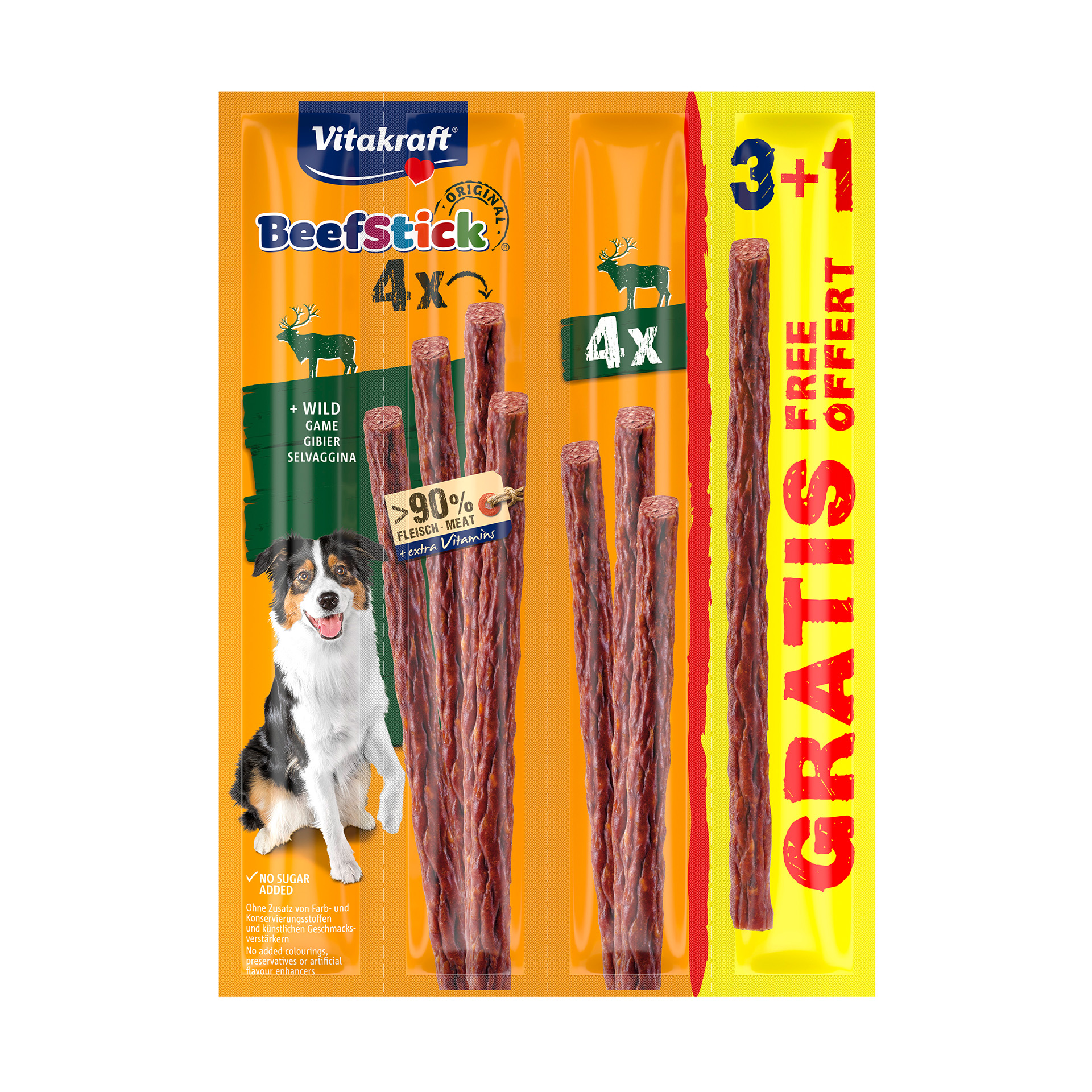 SNACK CÃO BEEF STICK CAÇA 3+1UN GRÁTIS SNACK CÃO BEEF STICK CAÇA 3+1UN GRÁTIS